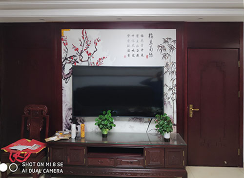 丰台中式家庭装修电视柜效果展示
