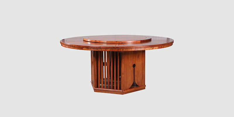 丰台中式餐厅装修天地圆台餐桌红木家具效果图